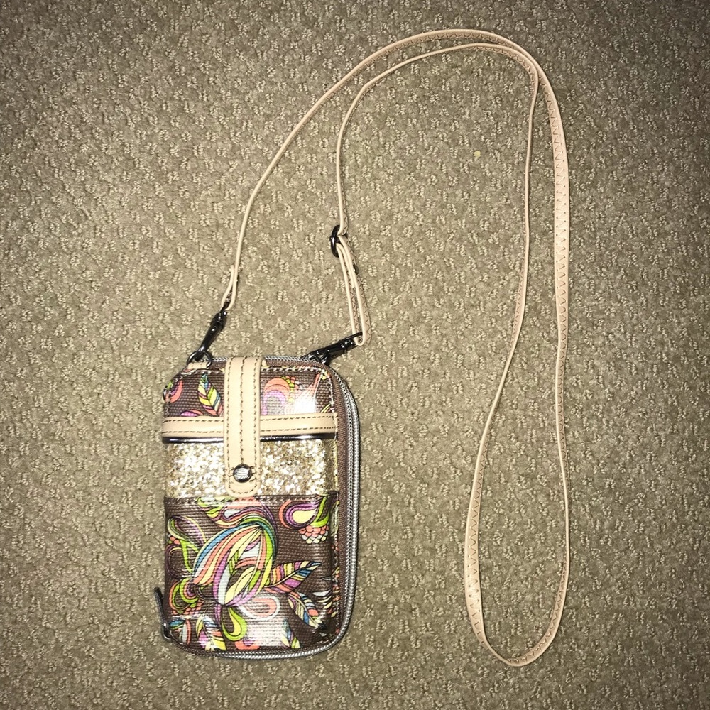 sakroots hummingbird print crossbody wristlet